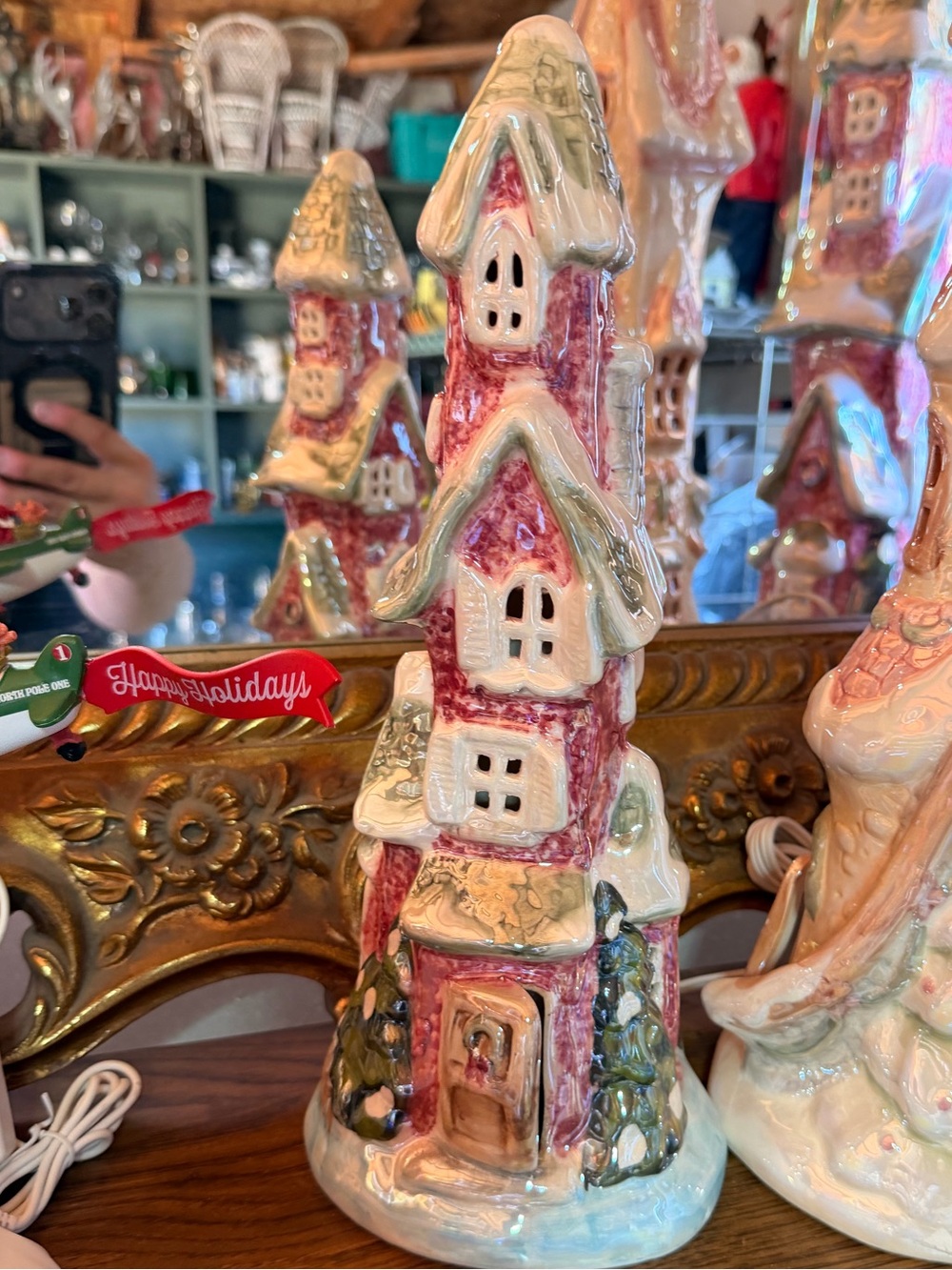 Sterling Light Up Christmas House 3 Story Tall Porcelain Village home 13”